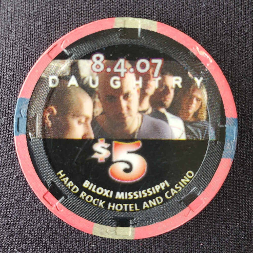 Limited Edition Hard Rock Casino "Daughtry" 8/4/07 Concert Poker Chip